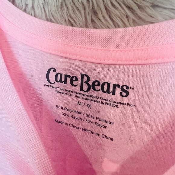 NWT Care Bears women’s / juniors knit T-shirt pink size Medium comfortable top - Picture 5 of 6